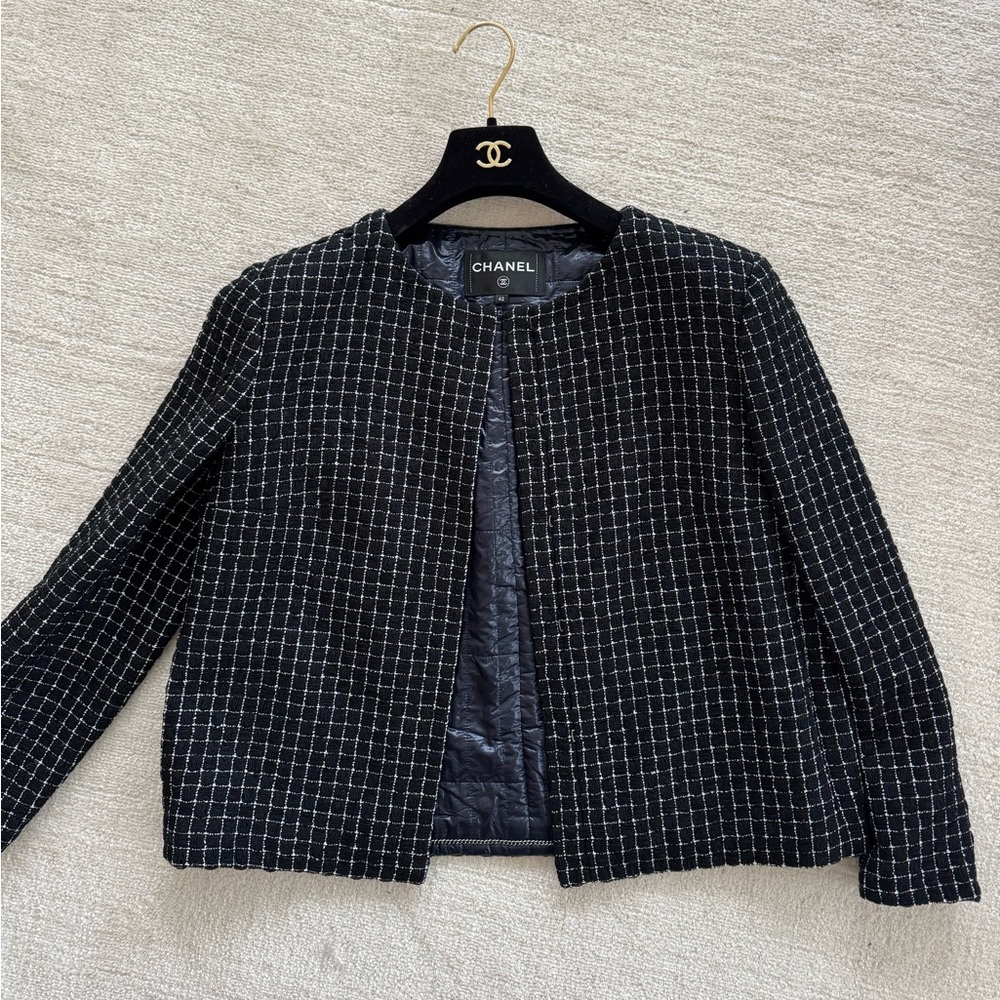 Chanel Black and White Classic Tweed jacket